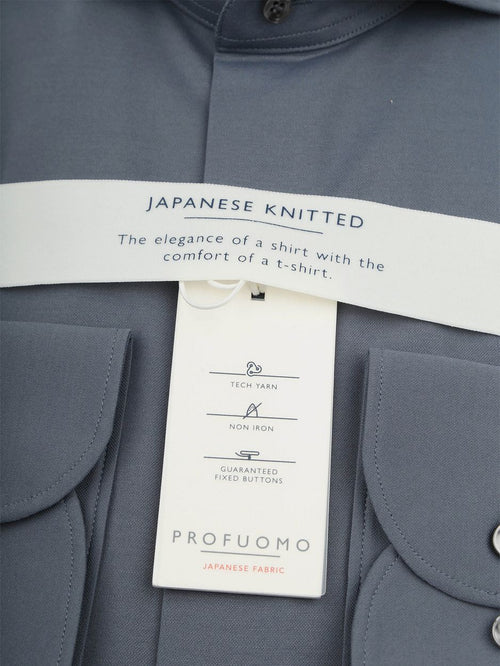 Japanese knitted overhemd denim blue