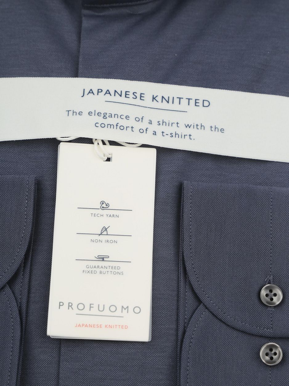 Javaanse Hemd Japanese knitted overhemd denim donkerblauw | Steppin' Out