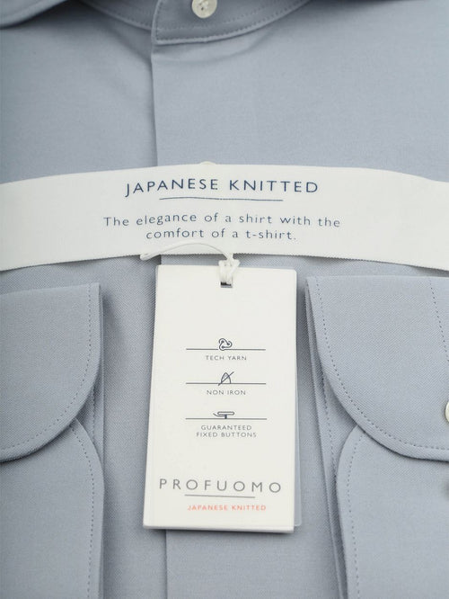 Japanese knitted overhemd light blue