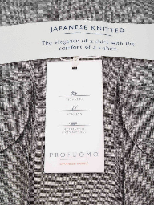 Japanese knitted overhemd melange bruin