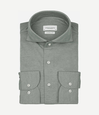 Japanese knitted overhemd melange groen
