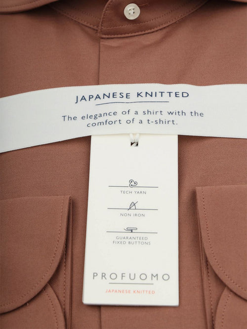 Japanese knitted overhemd red clay