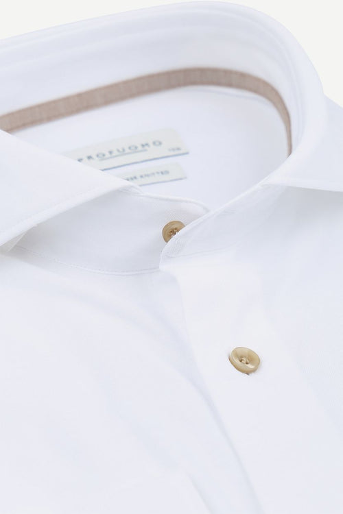 Profuomo japanese knitted overhemd wit | Slim-fit