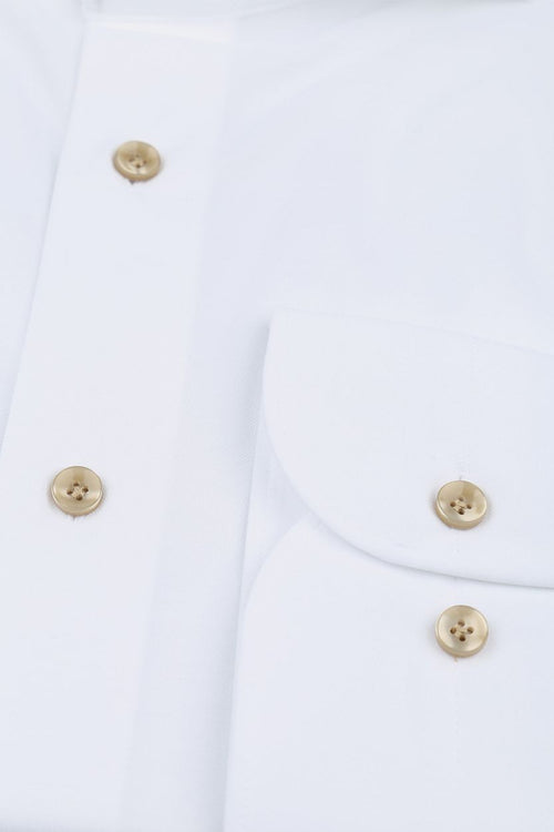 Profuomo japanese knitted overhemd wit | Slim-fit