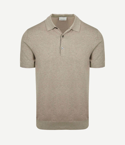 Knitted poloshirt beige
