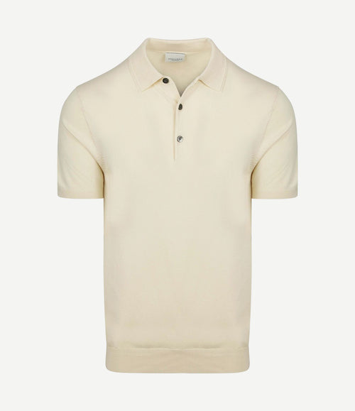 Knitted poloshirt ecru