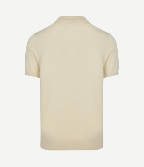 Knitted poloshirt ecru