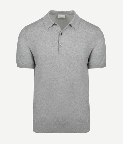 Knitted poloshirt grijs