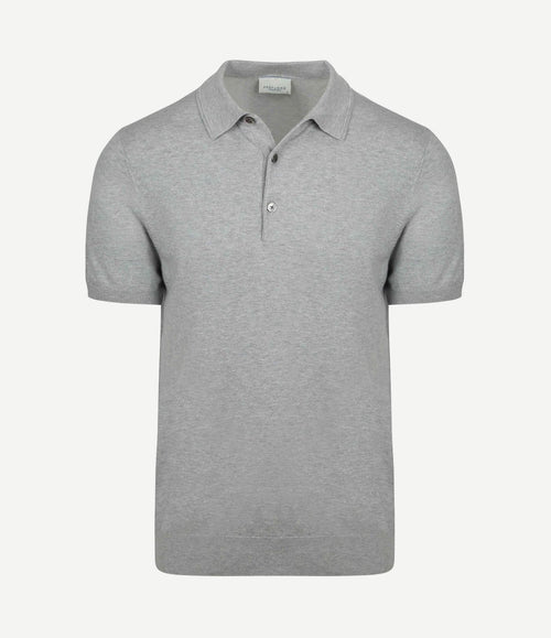 Knitted poloshirt grijs