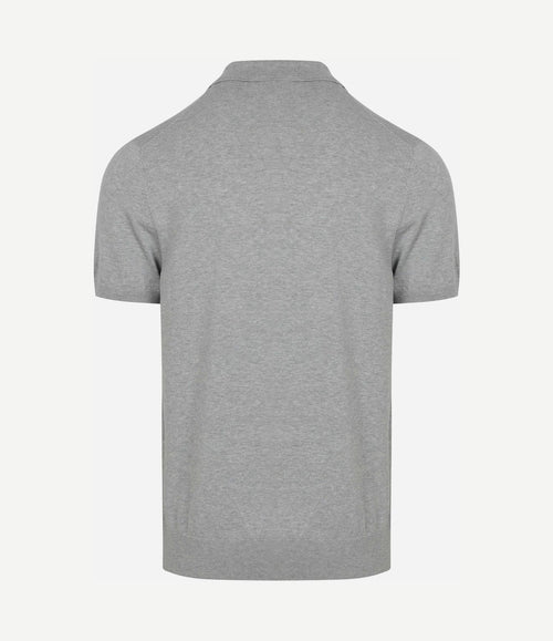 Knitted poloshirt grijs
