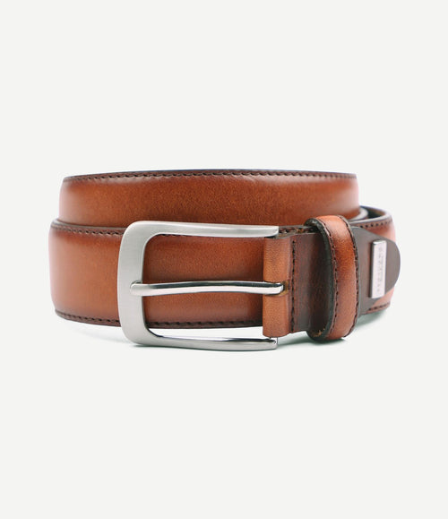 Leren riem polish cognac