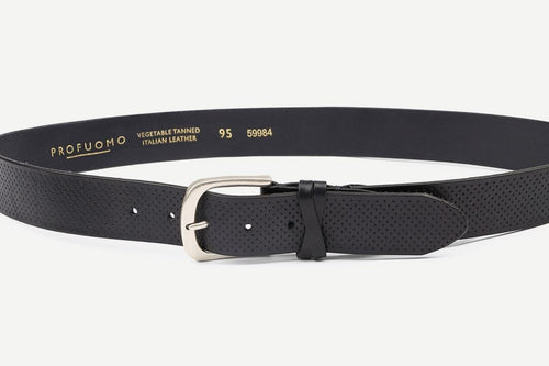 Profuomo leren riem Roma donkerblauw