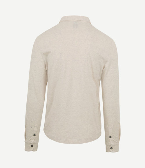 Longsleeve polo beige melange