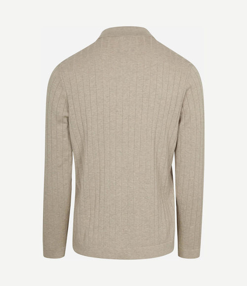 Longsleeve poloshirt dropneedle beige