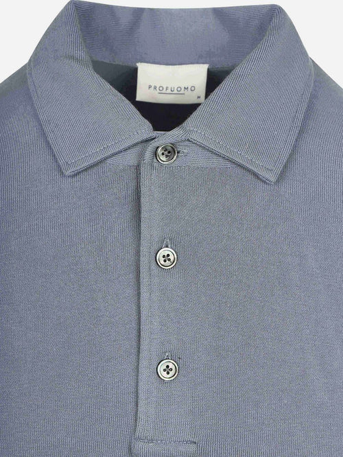 Longsleeve poloshirt luxury basic blauw