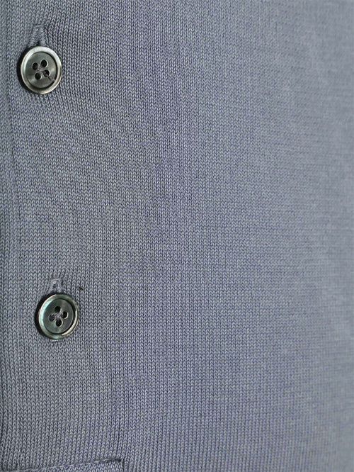 Longsleeve poloshirt luxury basic blauw