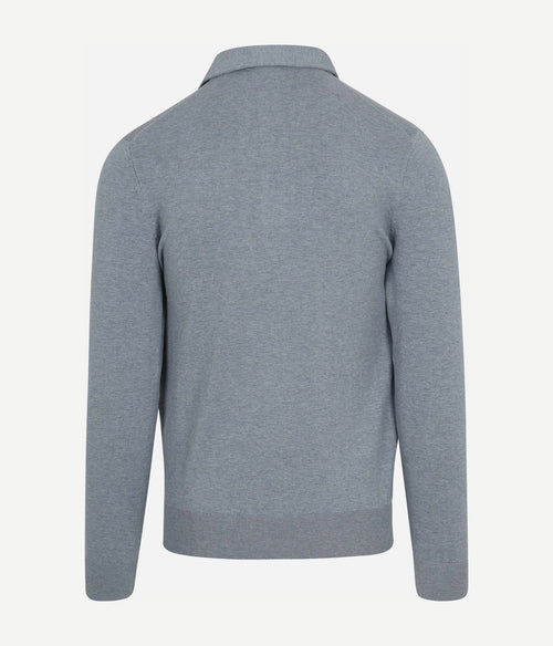 Profuomo longsleeve poloshirt luxury basic blauw