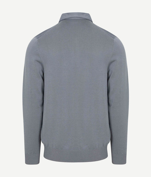 Longsleeve poloshirt luxury basic blauw