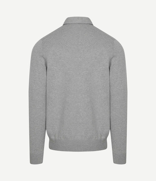 Longsleeve poloshirt luxury basic grijs
