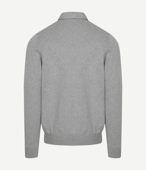 Longsleeve poloshirt luxury basic grijs