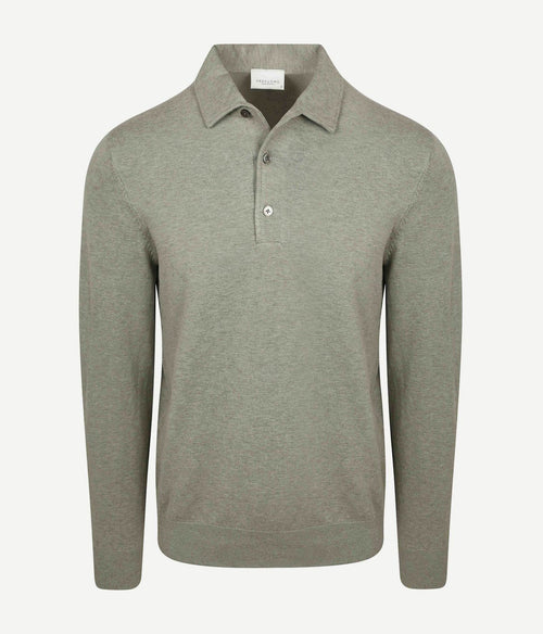 Longsleeve poloshirt luxury basic groen