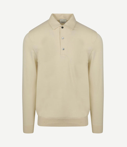 Longsleeve poloshirt luxury basic off white
