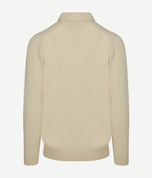 Profuomo longsleeve poloshirt luxury basic off white