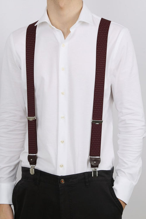 Profuomo luxe bretel bordeaux-wit