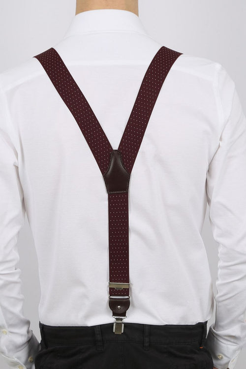 Luxe bretel bordeaux-wit