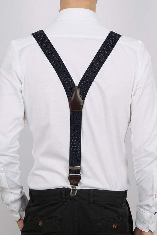 Profuomo luxe bretel donkerblauw-wit