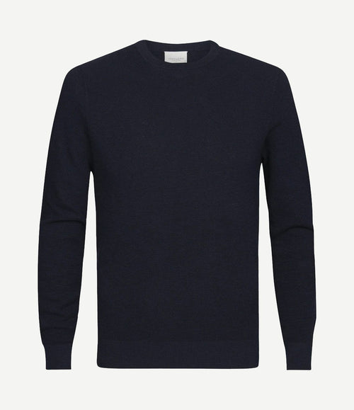 O-hals trui donkerblauw