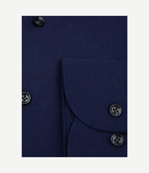 Japanese knitted overhemd donkerblauw