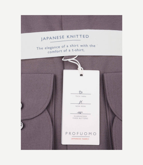 Japanese knitted overhemd mauve