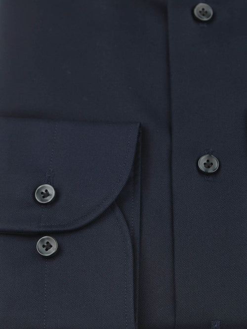 Twill overhemd donkerblauw
