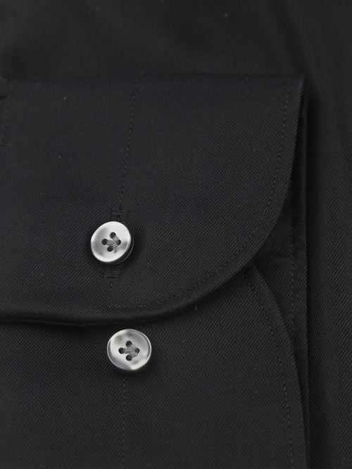 Profuomo twill overhemd zwart | Slim-fit