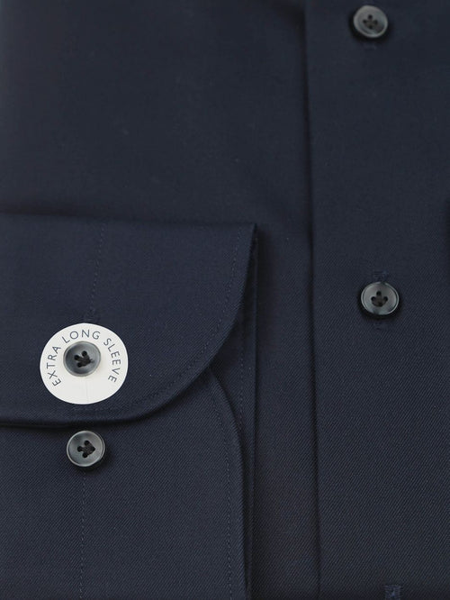Twill overhemd extra lange mouwen donkerblauw