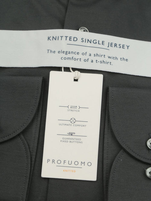 Profuomo knitted overhemd donkergroen | Slim-fit