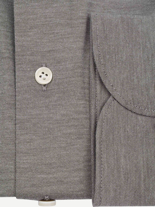 Japanese knitted overhemd melange bruin