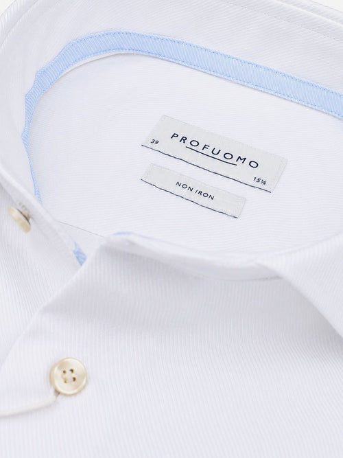 Heavy twill overhemd wit