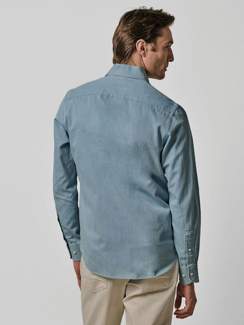 Twill overhemd denim lichtblauw