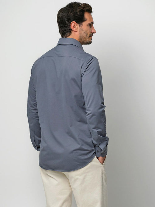 Japanese knitted overhemd denim blue