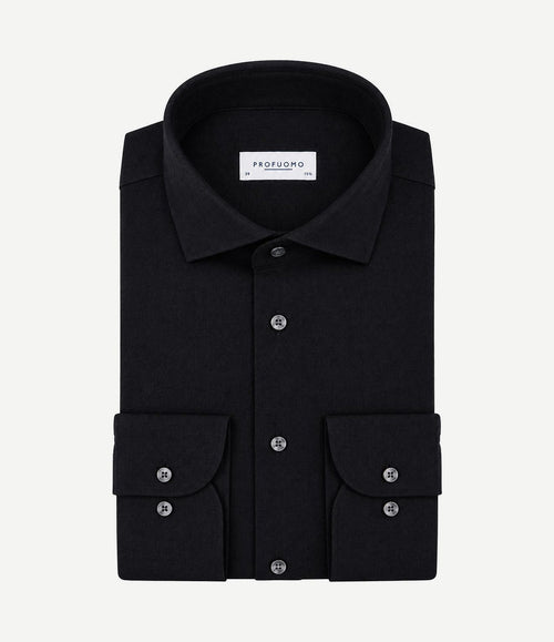 Overhemd brushed twill donkerblauw