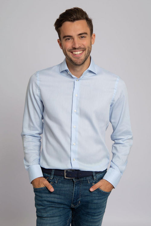 Profuomo overhemd cutaway blue | Slim-fit