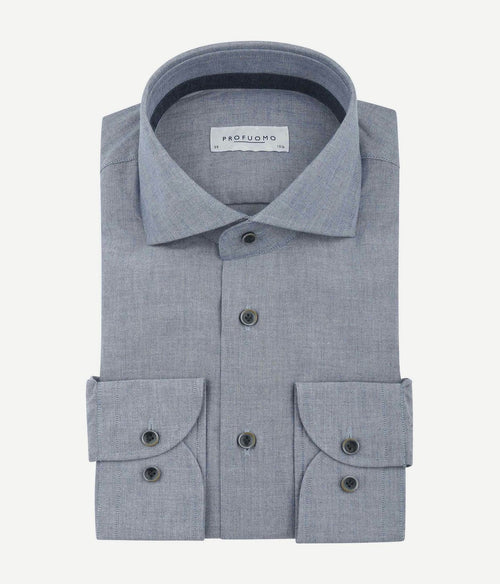 Profuomo overhemd flanel blauw | Slim-fit