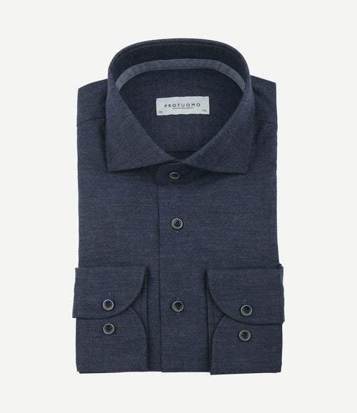 Overhemd flanel donkerblauw
