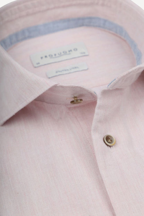 Profuomo overhemd linnen roze | Slim-fit