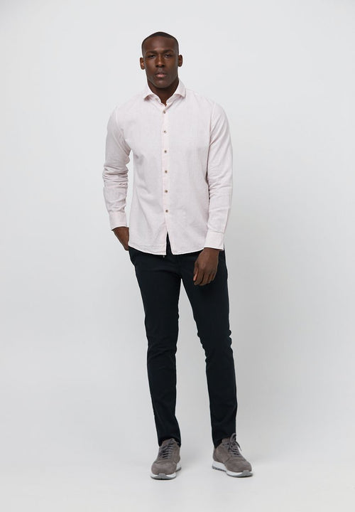 Profuomo overhemd linnen roze | Slim-fit