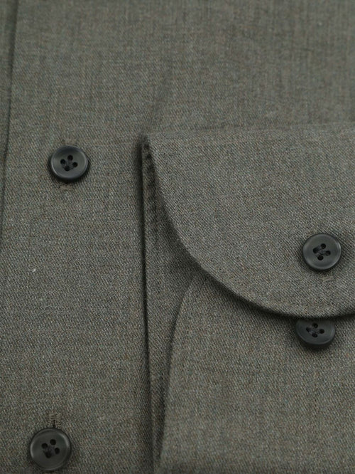 Profuomo overhemd peached twill flanel groen | Slim-fit