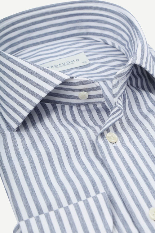 Profuomo overhemd streep blauw | Slim-fit