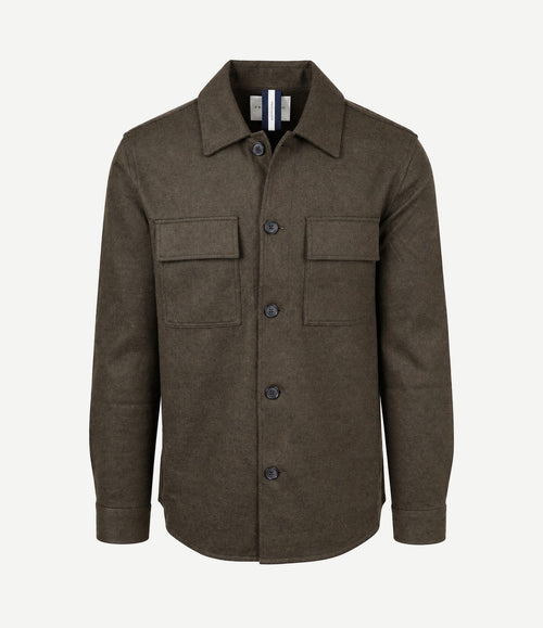 Overshirt button peached bruin
